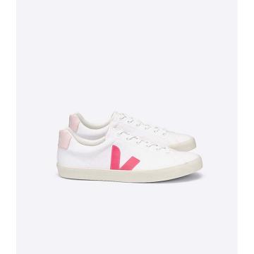 Veja ESPLAR SE CANVAS Women's Shoes White/Orange/Pink | CA 513ZUT